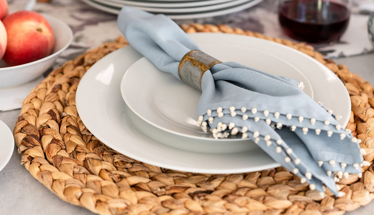 10 Strawberry Street round white plate perfect for stylish place settings.