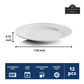 10 Strawberry Street set of 12 white plates ideal for events and everyday use.
