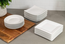 10 strawberry street simply white 6-inch square plate is dishwasher-safe and microwave-safe for everyday use.
