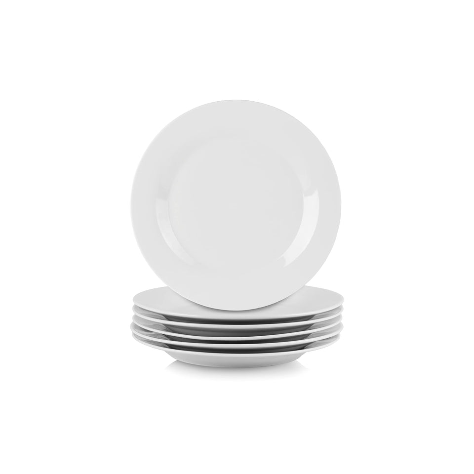 10 Strawberry Street Simply White 7.5-inch plate front view, ideal for stylish salads.