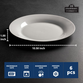 Microwave-safe and dishwasher-safe 10 Strawberry Street Simply White plate in use
