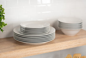 Close-up of 10 Strawberry Street Simply White plate showing ceramic glaze quality