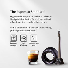 External grind adjustment dial on the J-Ultra enabling fine to ultra-fine control.