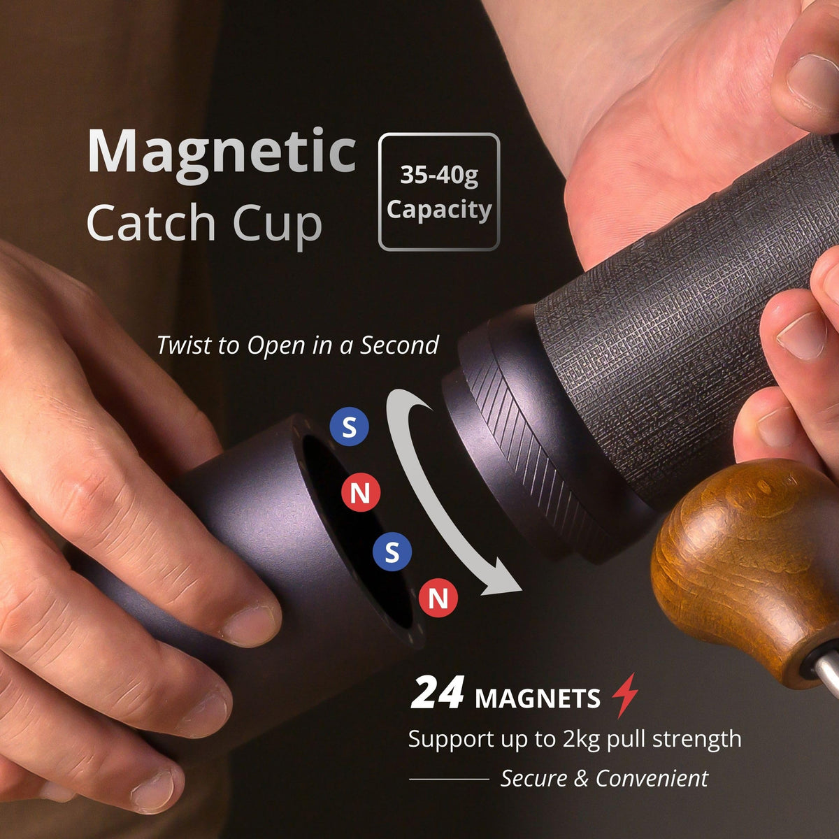 Foldable handle design saves space, ideal for travel and small kitchens.