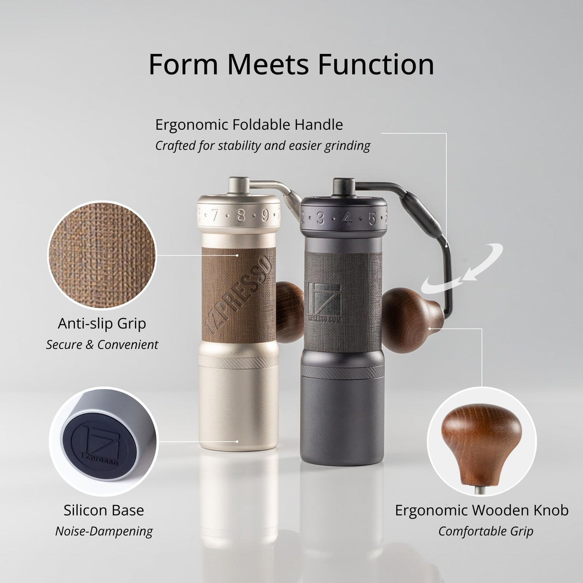 1Zpresso K-Ultra stainless steel conical burr close-up for consistent grind