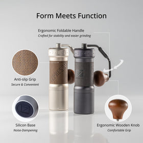 1Zpresso K-Ultra stainless steel conical burr close-up for consistent grind