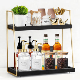 2087 Coffee Bar 2-Tier Organizer seen from top view; ideal on-counter storage for syrups and cups.
