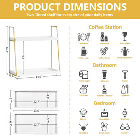 2087 Coffee Bar Organizer in solid paulownia wood with waterproof coating remains stable