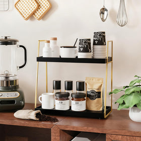 2087 Coffee Bar wood texture with gold accents, demonstrating premium craftsmanship for stylish surfaces.