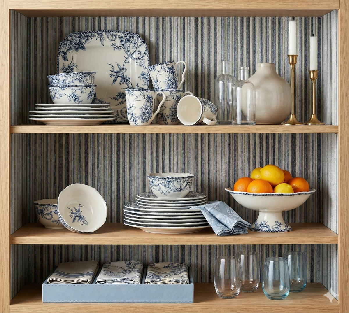 Adelaide bowls and cups arranged for four-person family meals.