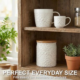 25DOL dog treat ceramic jar keeps snacks fresh and accessible.