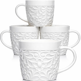 25DOL embossed nature design mug with wrap-around texture enhances grip
