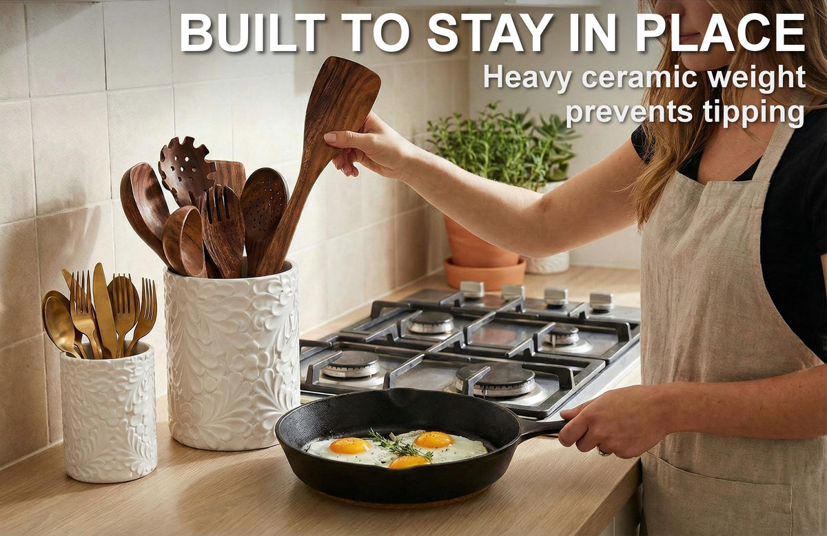 25DOL kitchen counter arrangement with two holders for easy access to utensils