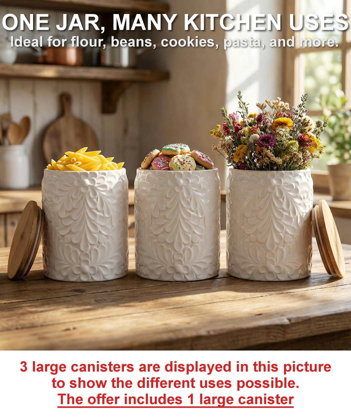 25DOL XXL ceramic canister keeps coffee grounds fresh and accessible.