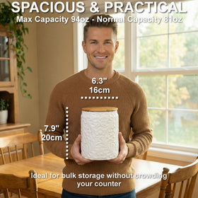 25DOL XXL ceramic canister ideal for storing pasta and avoiding clutter.