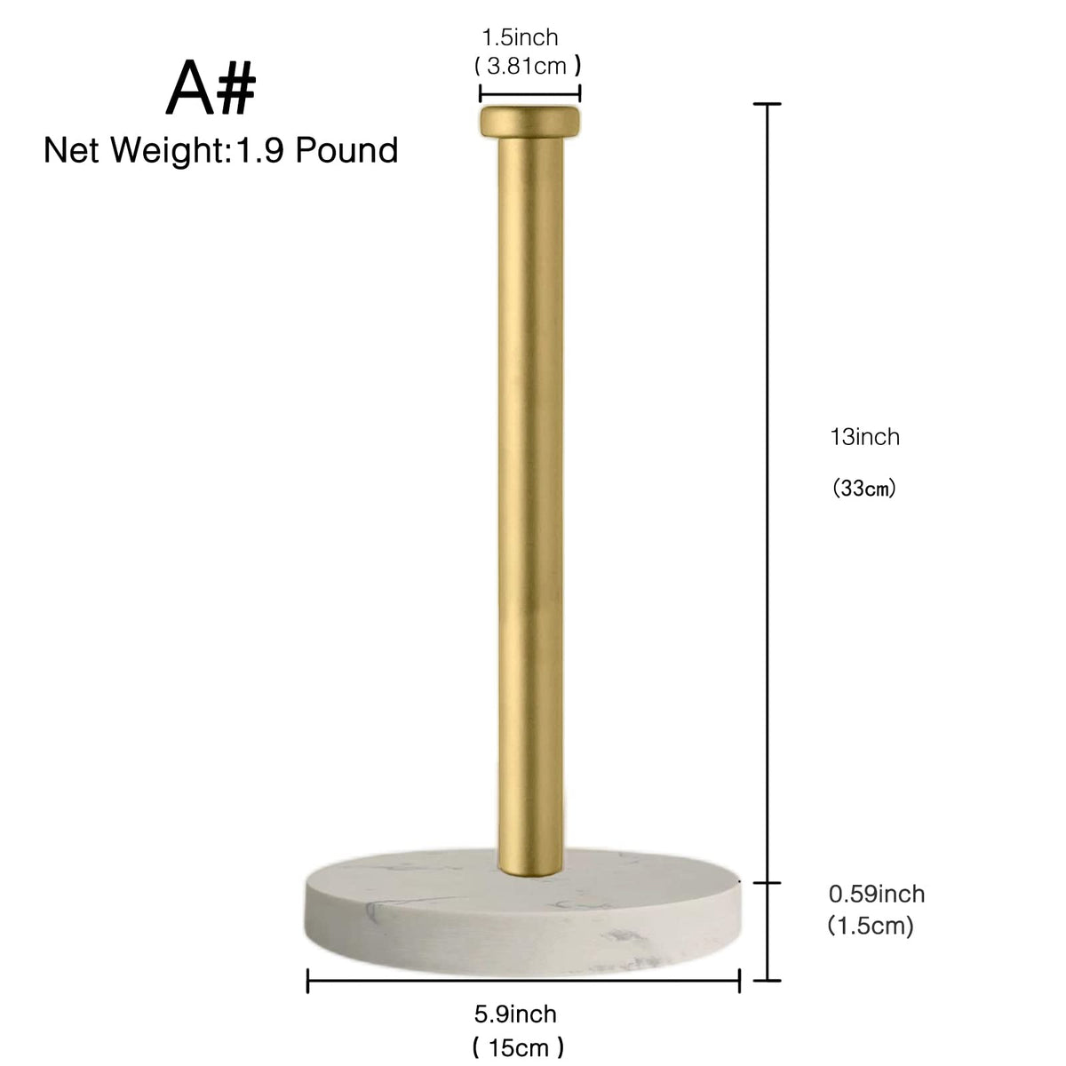 27HZYS gold paper towel holder adds elegant counter style for kitchens