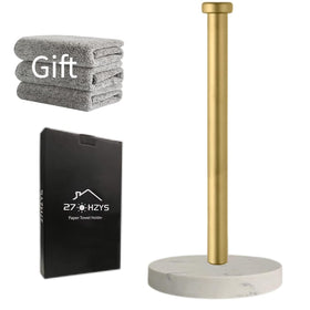 27HZYS paper towel holder with marble base supports stable one-handed use