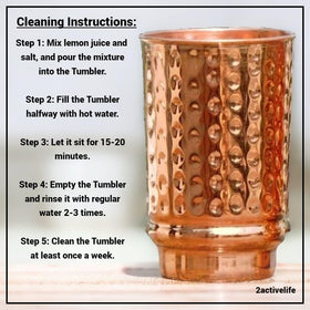2activelife copper cups care guide showing gentle cleaning and drying