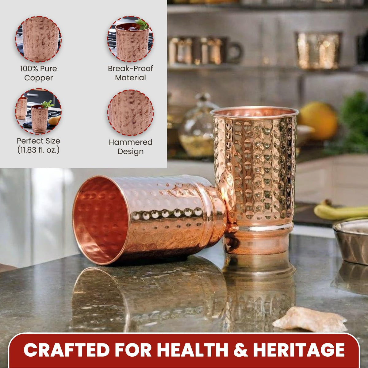 2activelife copper cups travel-friendly set for on-the-go hydration