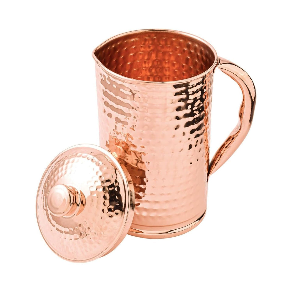2activelife copper pitcher with hammered exterior shows artisanal craftsmanship for daily hydration.