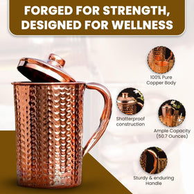 2activelife copper pitcher handle provides a comfortable grip for pouring.