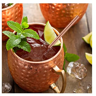 2activelife copper straw in glass with bent design and refined finish