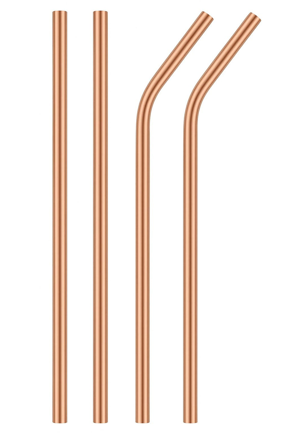 2activelife copper straw set bent 8.5-inch in elegant glass, stylish hydration
