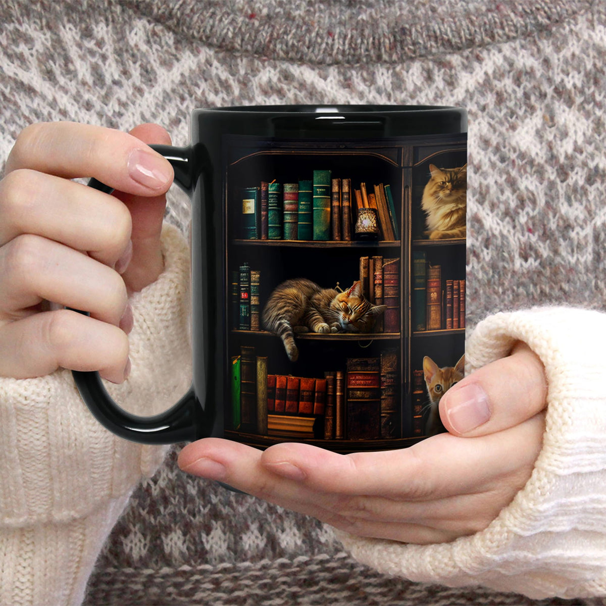 2IMT Bookworm Mug Reads and Cats design for study breaks.