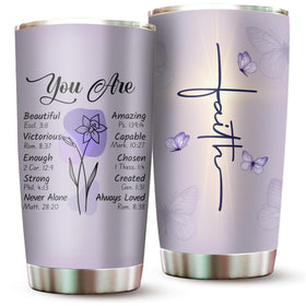 2IMT Christian tumbler 20oz with bible design for daily faith rituals
