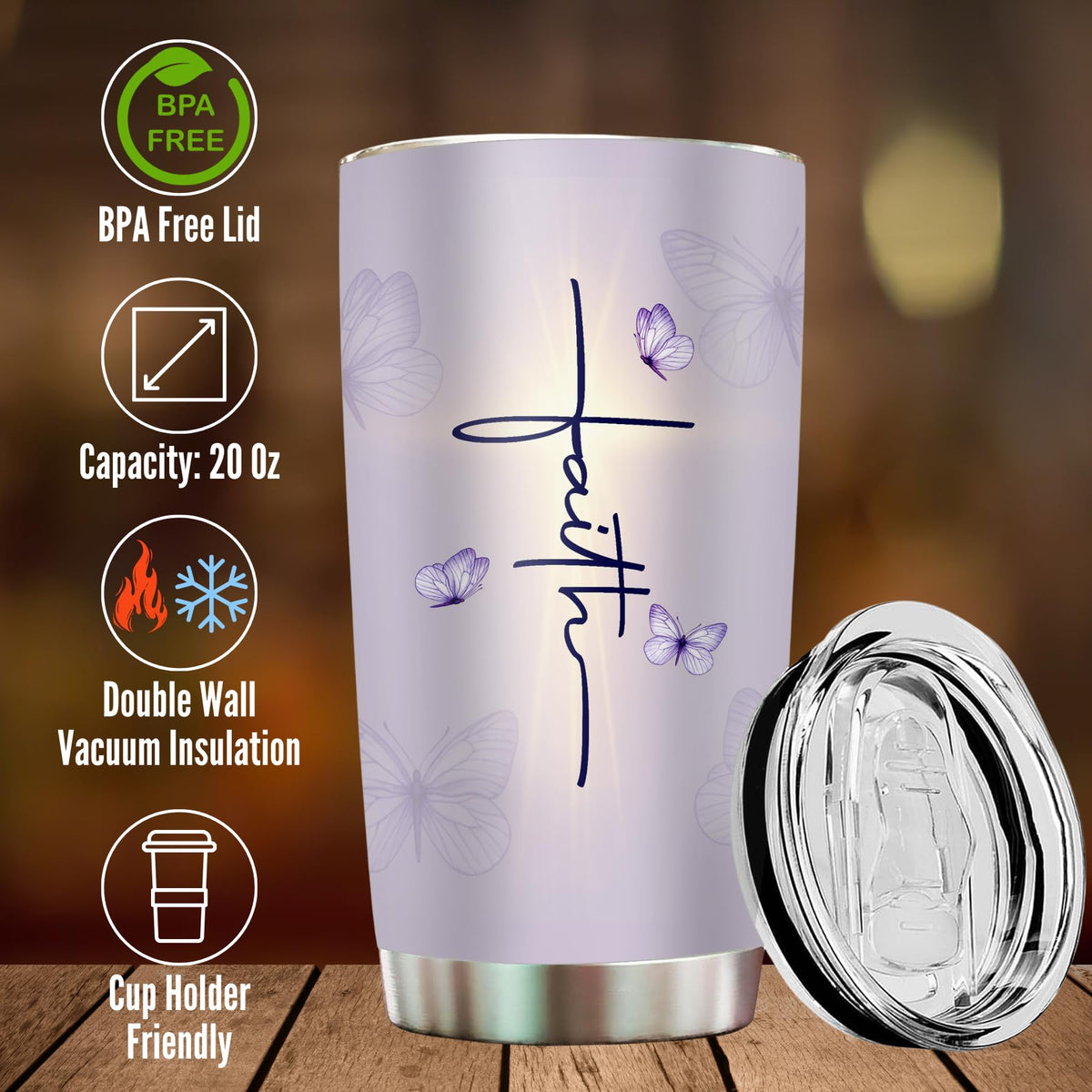 2IMT stainless steel tumbler with durable lid for spill-free use