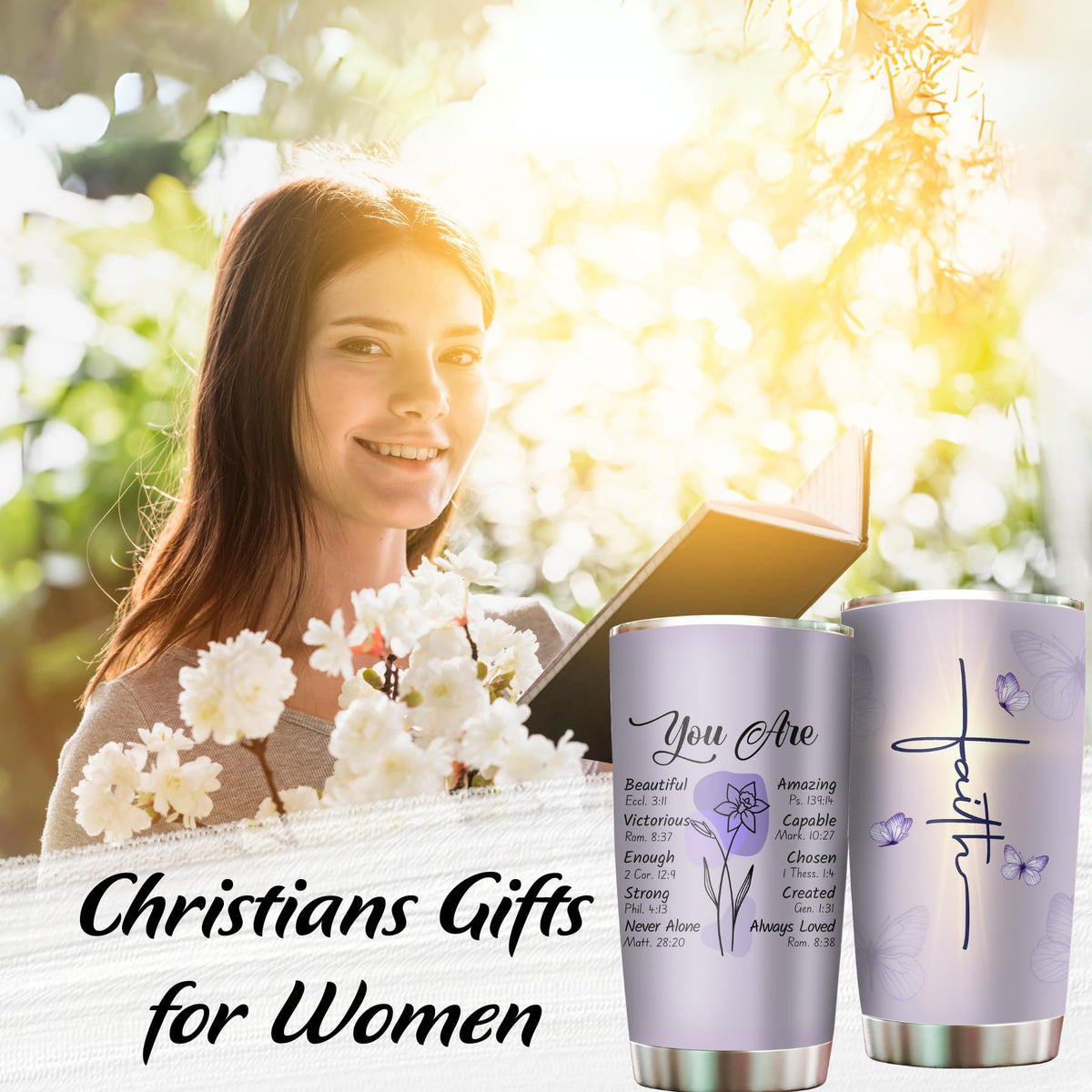 2IMT Christian gift for women, faith-inspired tumbler for encouragement