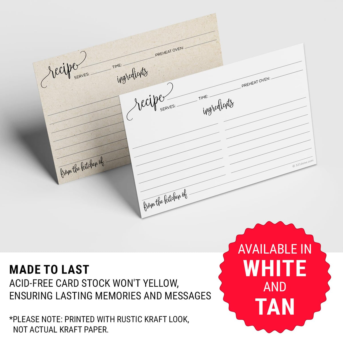 321Done 14 pt stock cards are thick and durable keepsakes.