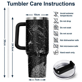 34HD Space Galaxy Tumbler BPA-free construction and easy care
