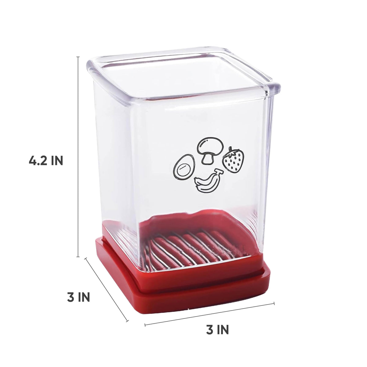 365Home cup slicer with bottom push plate keeps counter clean while transferring slices.