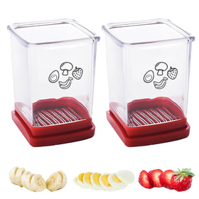 365Home fruit cutter cup slicer slices strawberries evenly for quick snack prep.