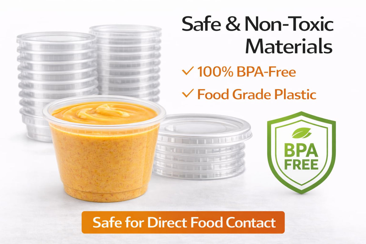 4U'LIFE clear soufflé cup made of PP is BPA-free and food-safe.