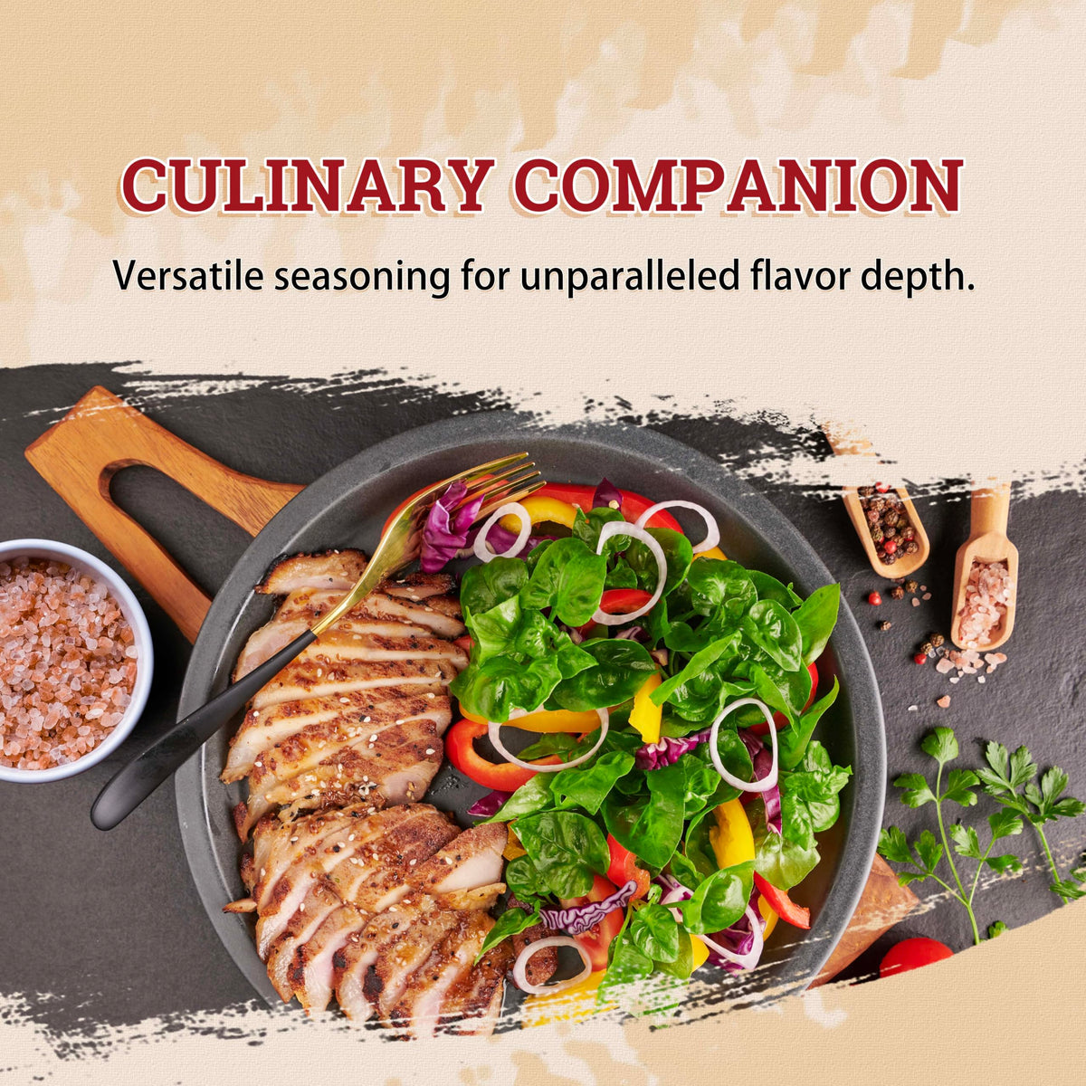 52USA pink Himalayan salt aroma enhancing a variety of dishes.