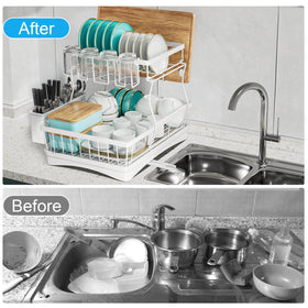7 code rustproof metal dish rack with sturdy load-bearing