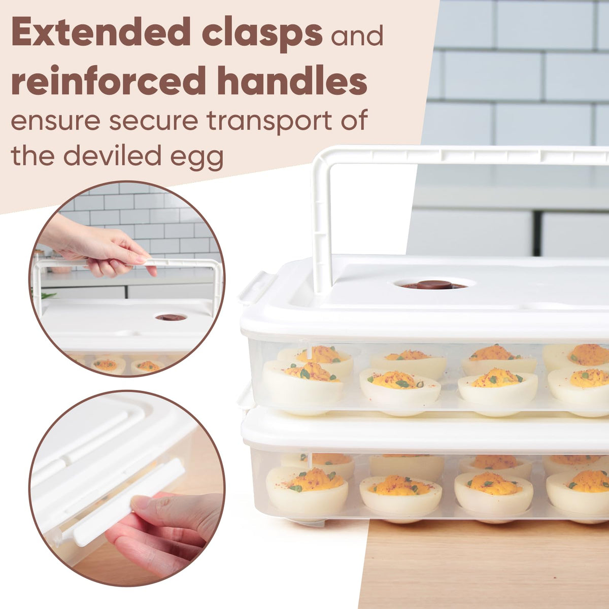 77L deviled egg containers 24 eggs transparent for easy fridge view