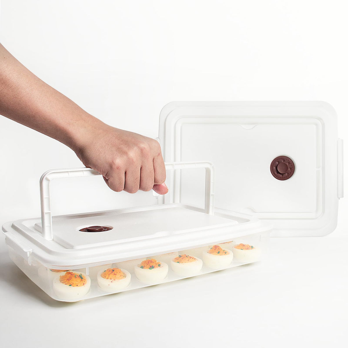 77L deviled egg containers durable plastic protects eggs on the move