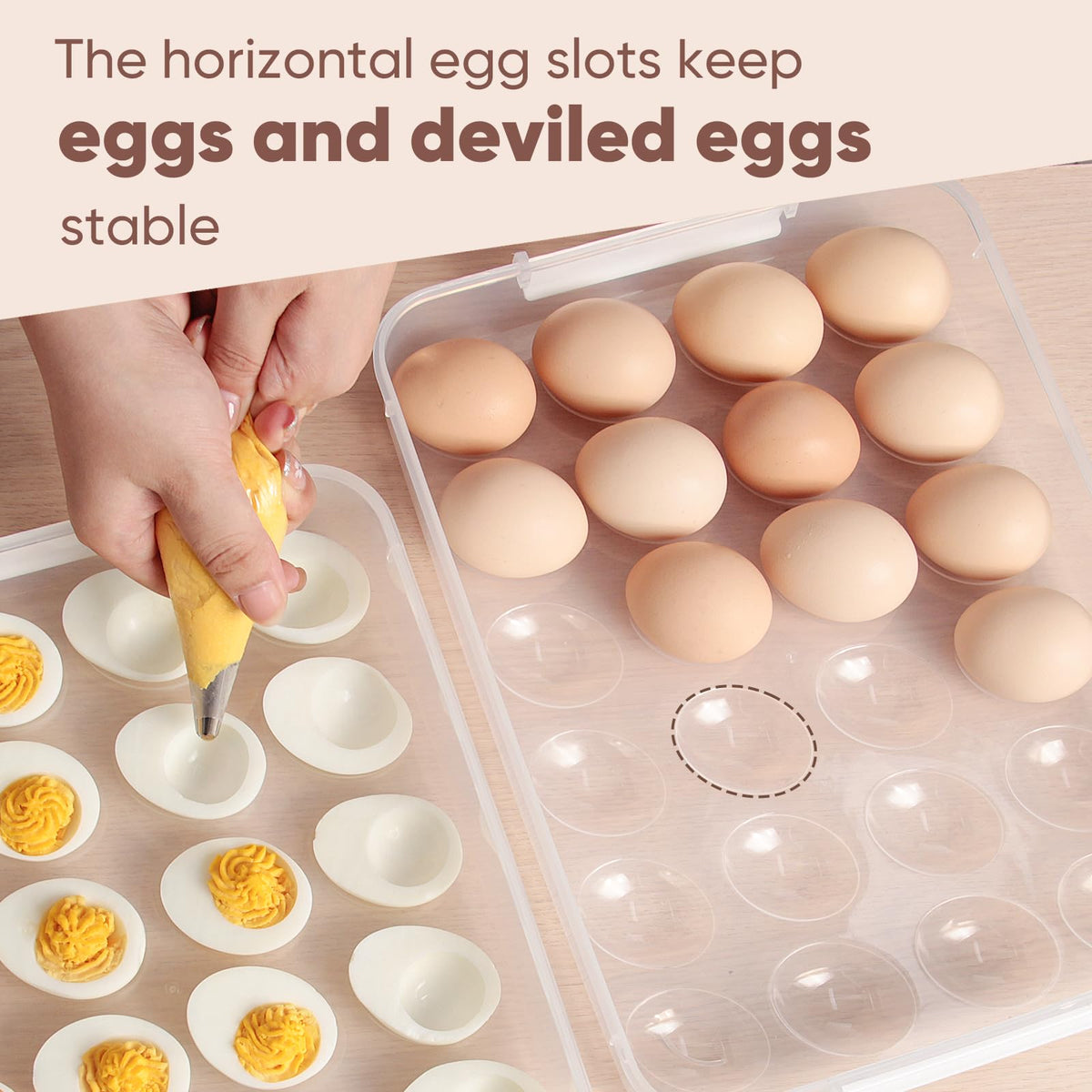 77L deviled egg containers handle design for easy carrying