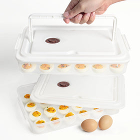 77L deviled egg containers set 2 with lid for secure transport