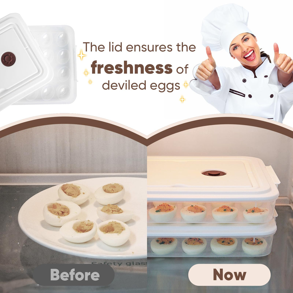 77L deviled egg containers stackable fridge storage saves space