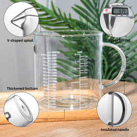 77L glass measuring cup holds 2000 ml (2 liters) for large batches
