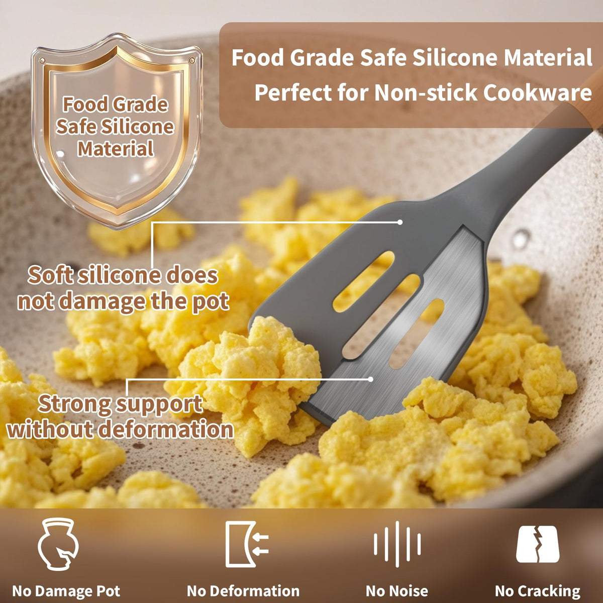 77L large spatula ready for non-stick cooking