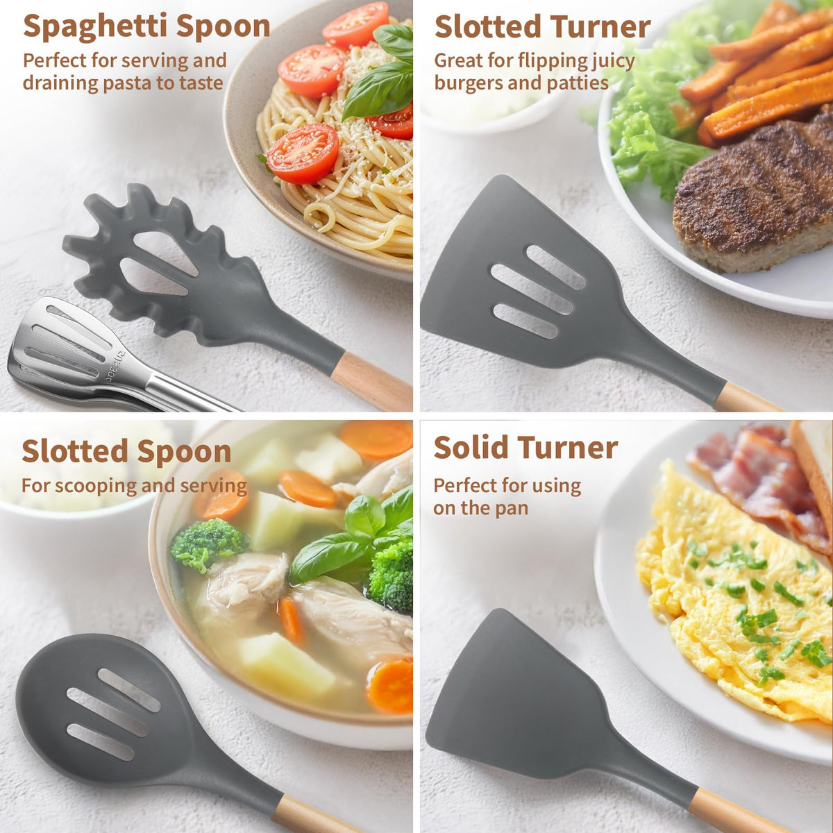 77L kitchen tongs for safe flipping