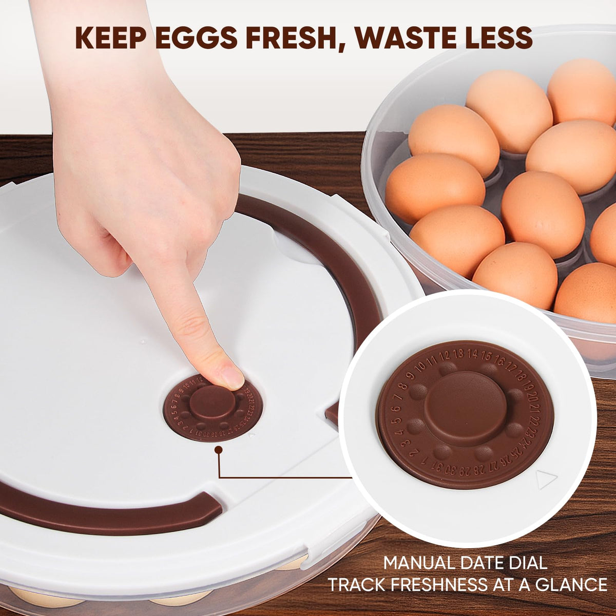 77L stackable egg troughs maximize fridge space and organization.