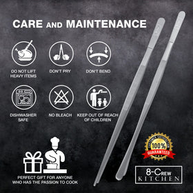 8-CREW KITCHEN tweezers being hand washed for easy cleaning