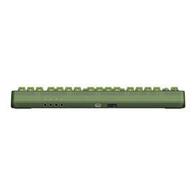 Close-up of keycaps on the 8BitDo Retro 87-Key keyboard highlighting tactile feel.