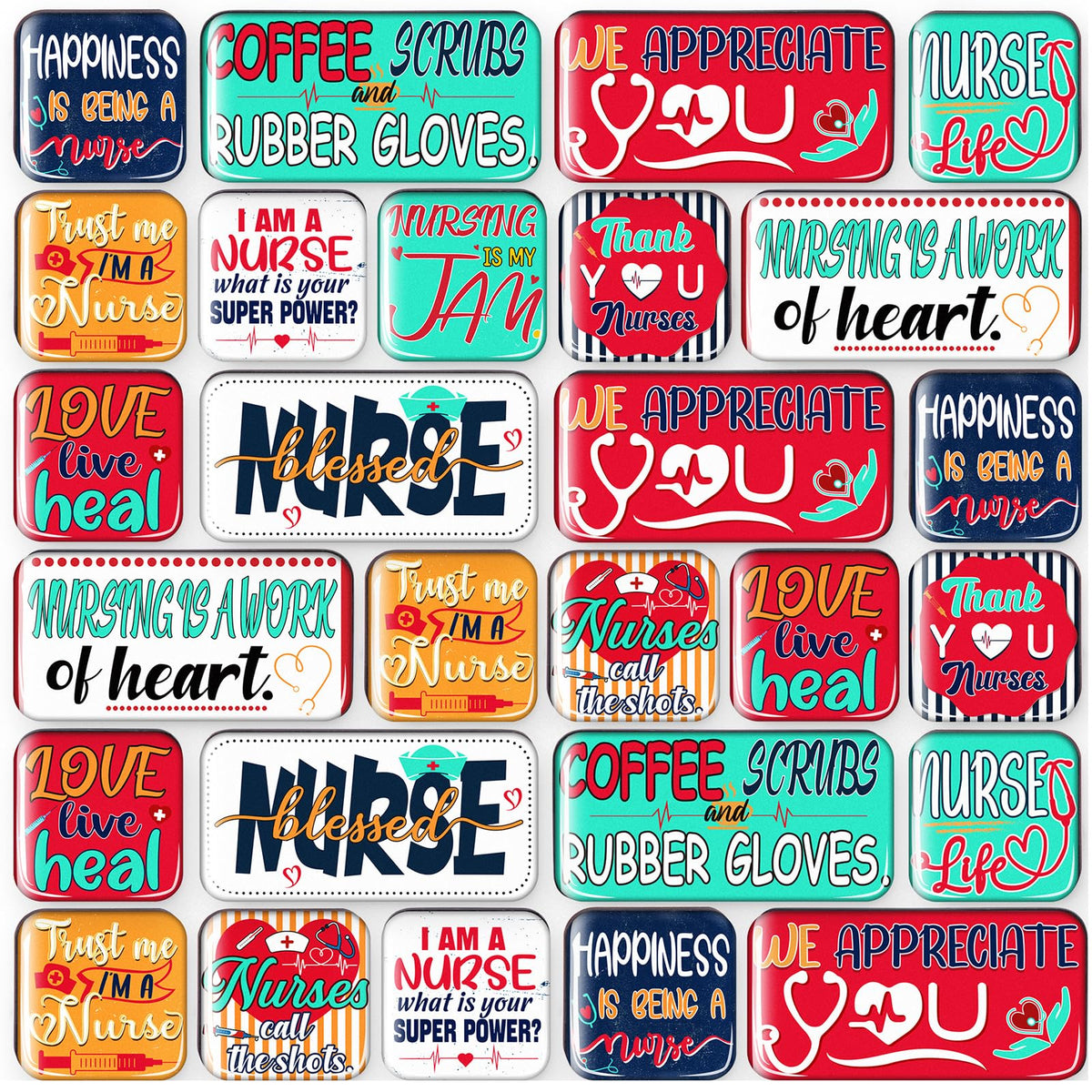 90shine nurses week magnets set of 36 with vintage designs for fridge decor and appreciation